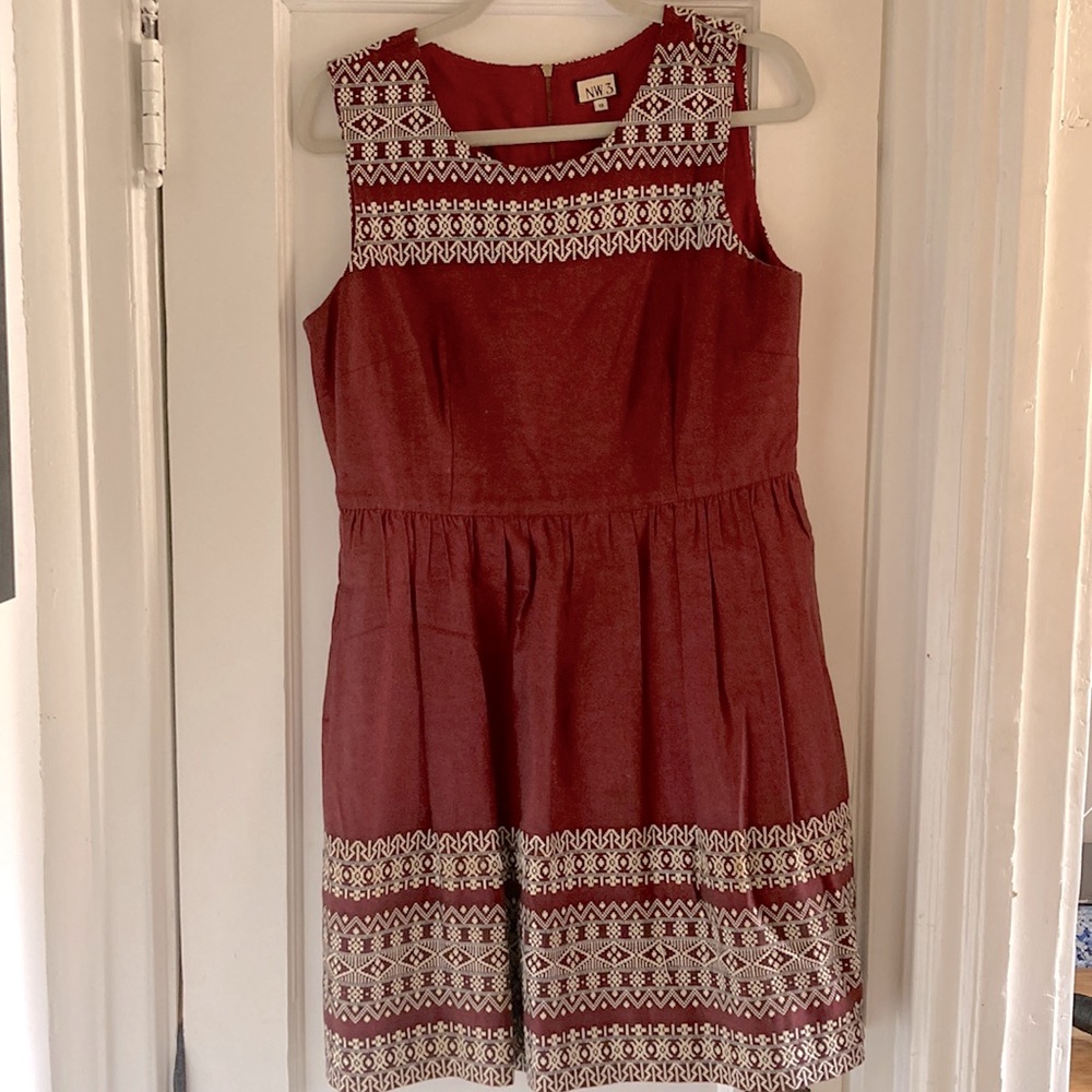 Hobbs NW3 embroidered dress UK1 2/US 8